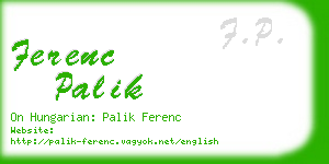 ferenc palik business card